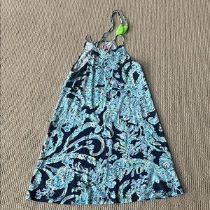 Lilly Pulitzer Navy & Aqua Halter Summer Dress